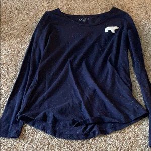 Navy blue polar bear long sleeve t-shirt